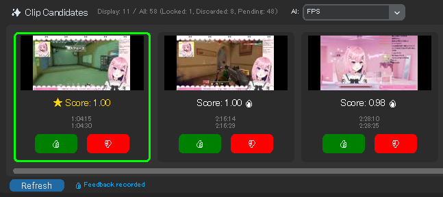 AkesioClip AI - Clip Candidates